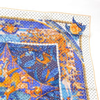 Hermes Carre 140 Silk Tropiques Tropical Scarf Blue Orange — view 3