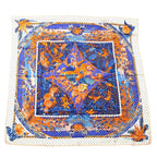 Hermes Carre 140 Silk Tropiques Tropical Scarf Blue Orange