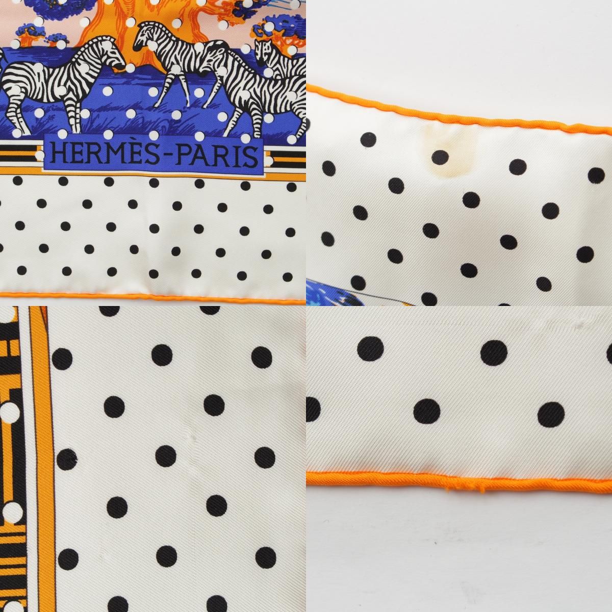 Hermes Carre 140 Silk Tropiques Tropical Scarf Blue Orange — view 8
