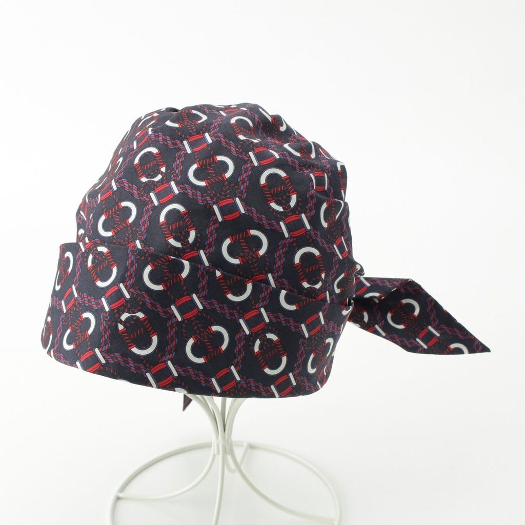 Hermes Raffia Cotton Gemini Hat Cap Navy — view 5