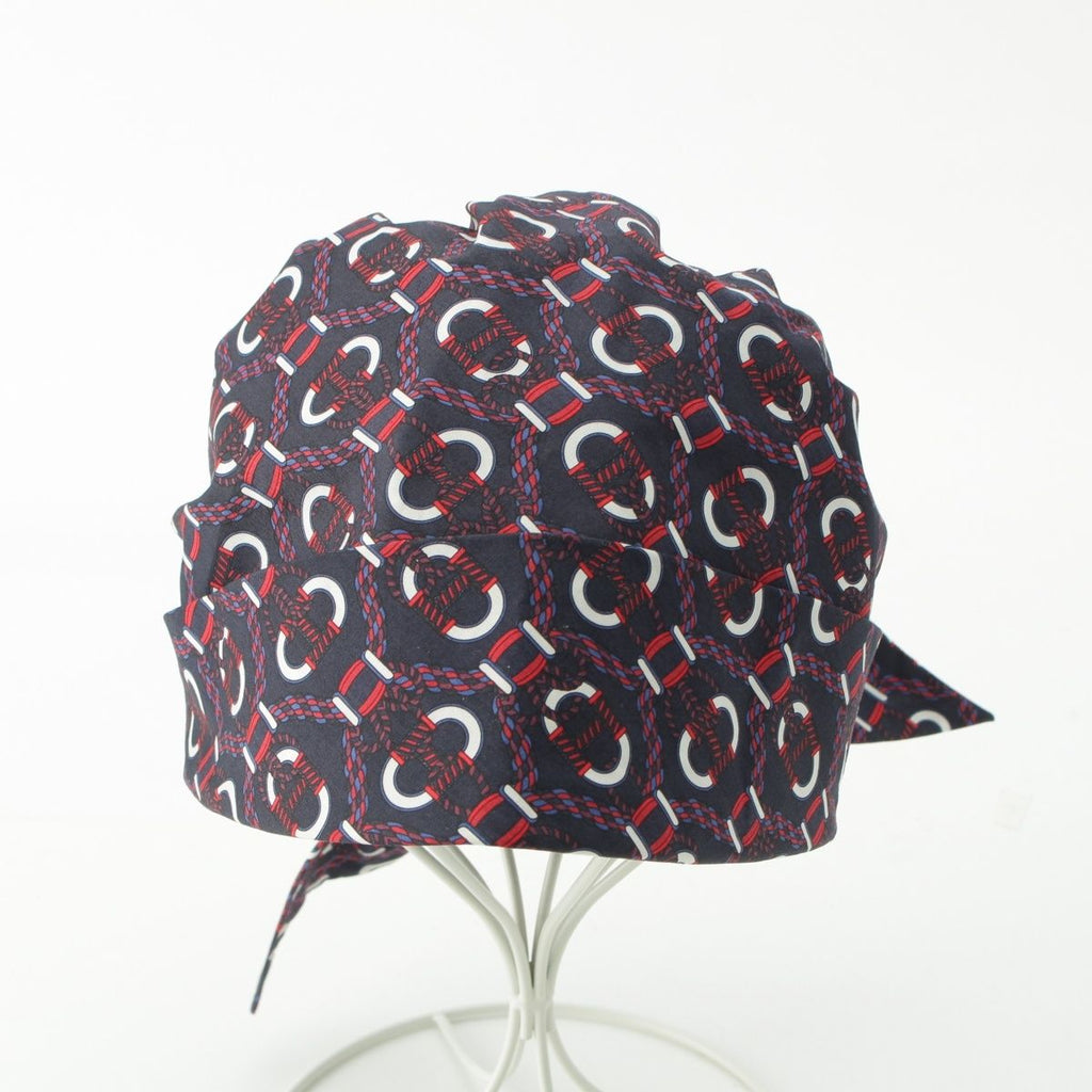 Hermes Raffia Cotton Gemini Hat Cap Navy — view 6