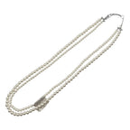 Celine Necklace Pearl Logo White Silver — view 6