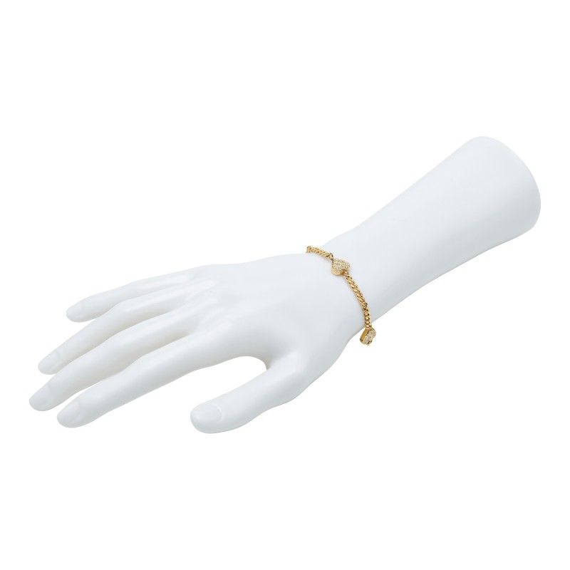 Celine Heart Chain Bracelet Gold Plated Rhinestone — view 8
