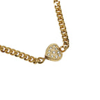 Celine Heart Chain Bracelet Gold Plated Rhinestone — view 4