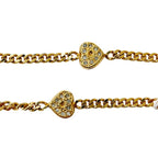 Celine Heart Chain Bracelet Gold Plated Rhinestone — view 5