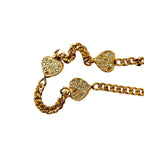 Celine Heart Chain Bracelet Gold Plated Rhinestone — view 6