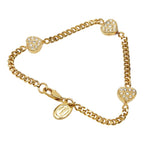 Celine Heart Chain Bracelet Gold Plated Rhinestone — view 2