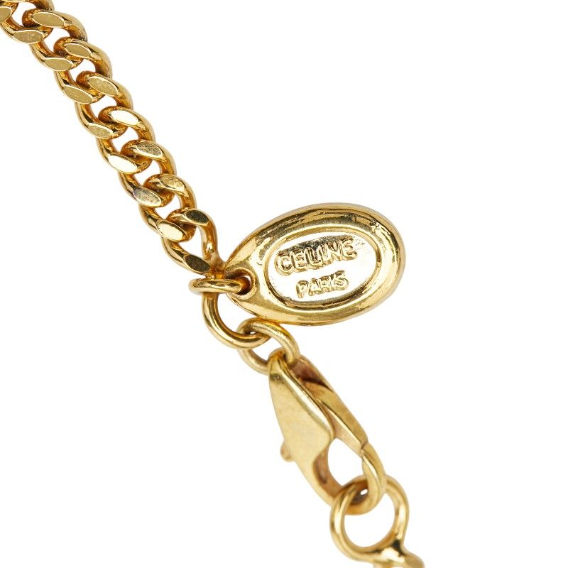 Celine Heart Chain Bracelet Gold Plated Rhinestone — view 7