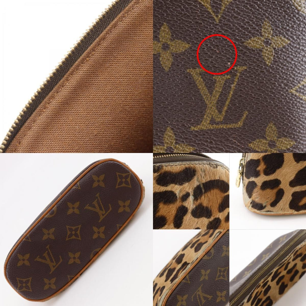 Louis Vuitton Monogram Canvas Calf Hair Brown Pouch — view 9