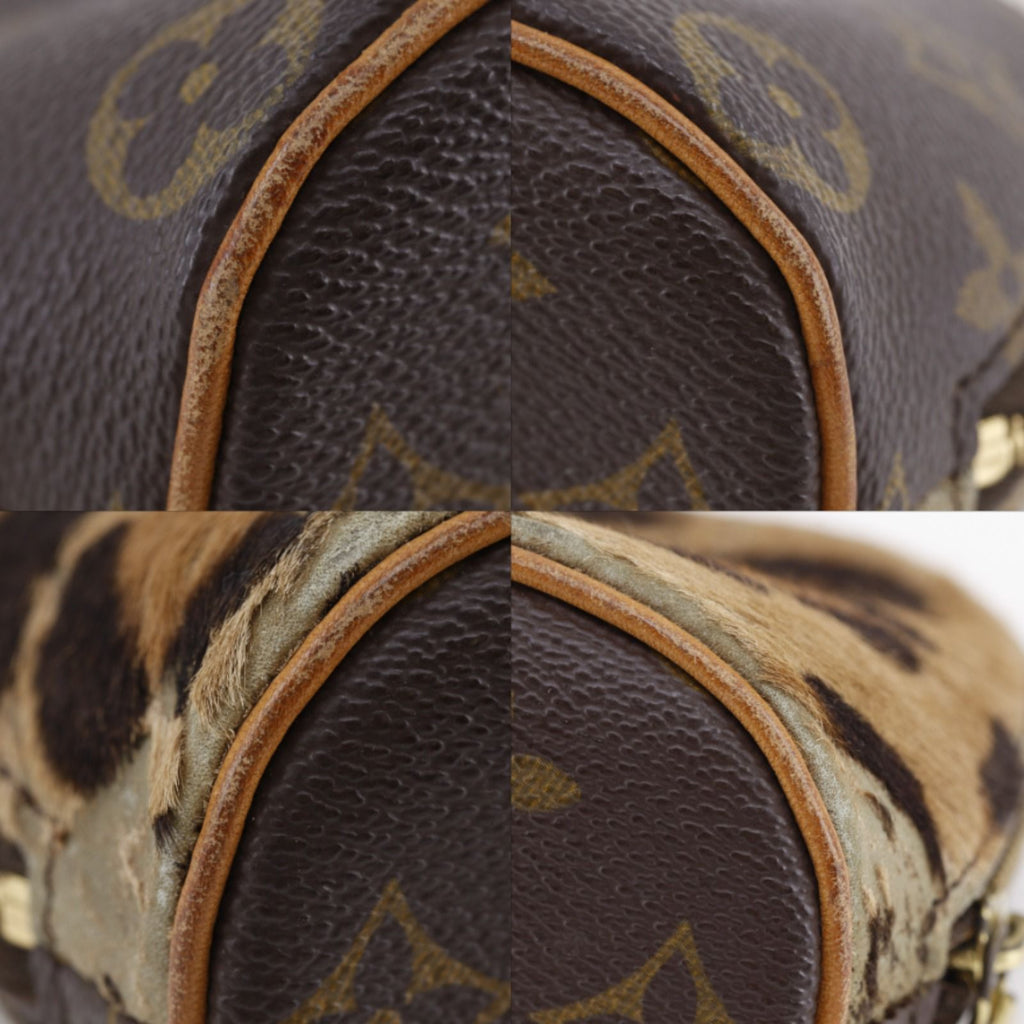 Louis Vuitton Monogram Canvas Calf Hair Brown Pouch — view 4