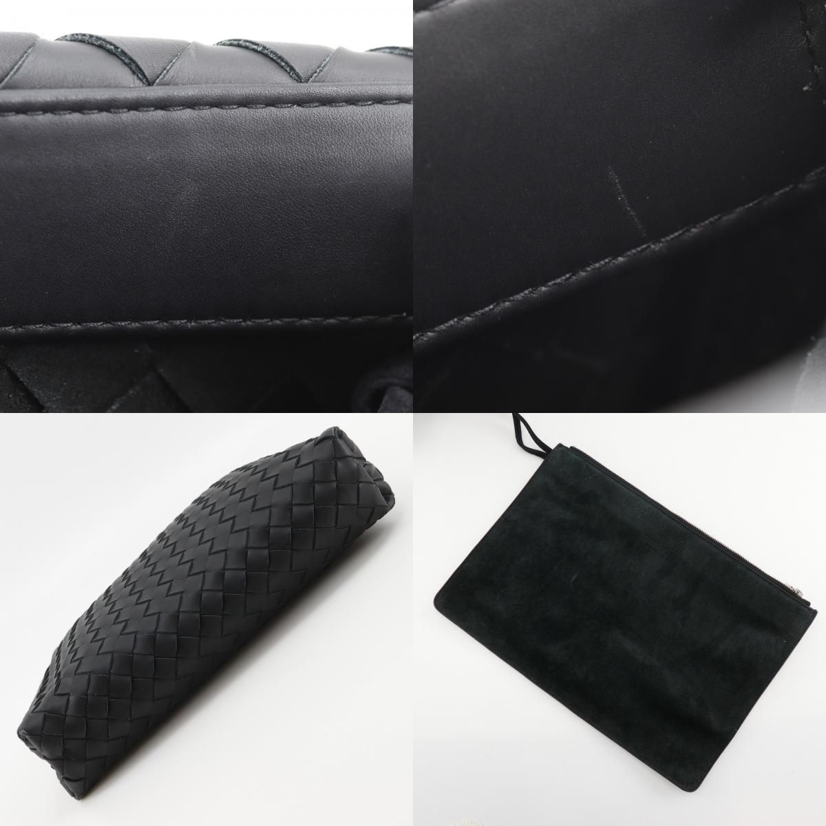 Bottega Veneta Classic Hydrology Intrecciato Leather Black Clutch — view 9