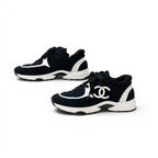 Chanel Sneakers Fabric Rubber Black White CC Logo — view 3
