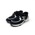 Chanel Sneakers Fabric Rubber Black White CC Logo
