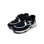 Chanel Sneakers Fabric Rubber Black White CC Logo