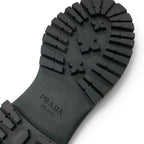 Prada Double Chocolate Loafers Leather Shoes Black Triangle Logo — view 8