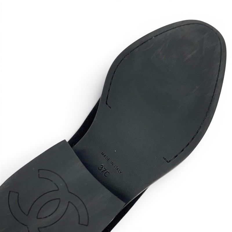 Chanel Boots Short Shoes Suede Black CC Logo Quilted Middle — view 8