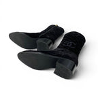 Chanel Boots Short Shoes Suede Black CC Logo Quilted Middle — view 6
