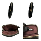 Chanel Quilted Black Gold Caviar Leather Coin Case — view 6
