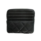 Chanel Quilted Black Gold Caviar Leather Coin Case — view 2