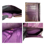 Chanel CC Logo Purple Gold Caviar Leather Wallet Kiss Lock — view 8
