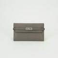 Hermes Kelly Wallet Etain Gray Silver Veau Epsom