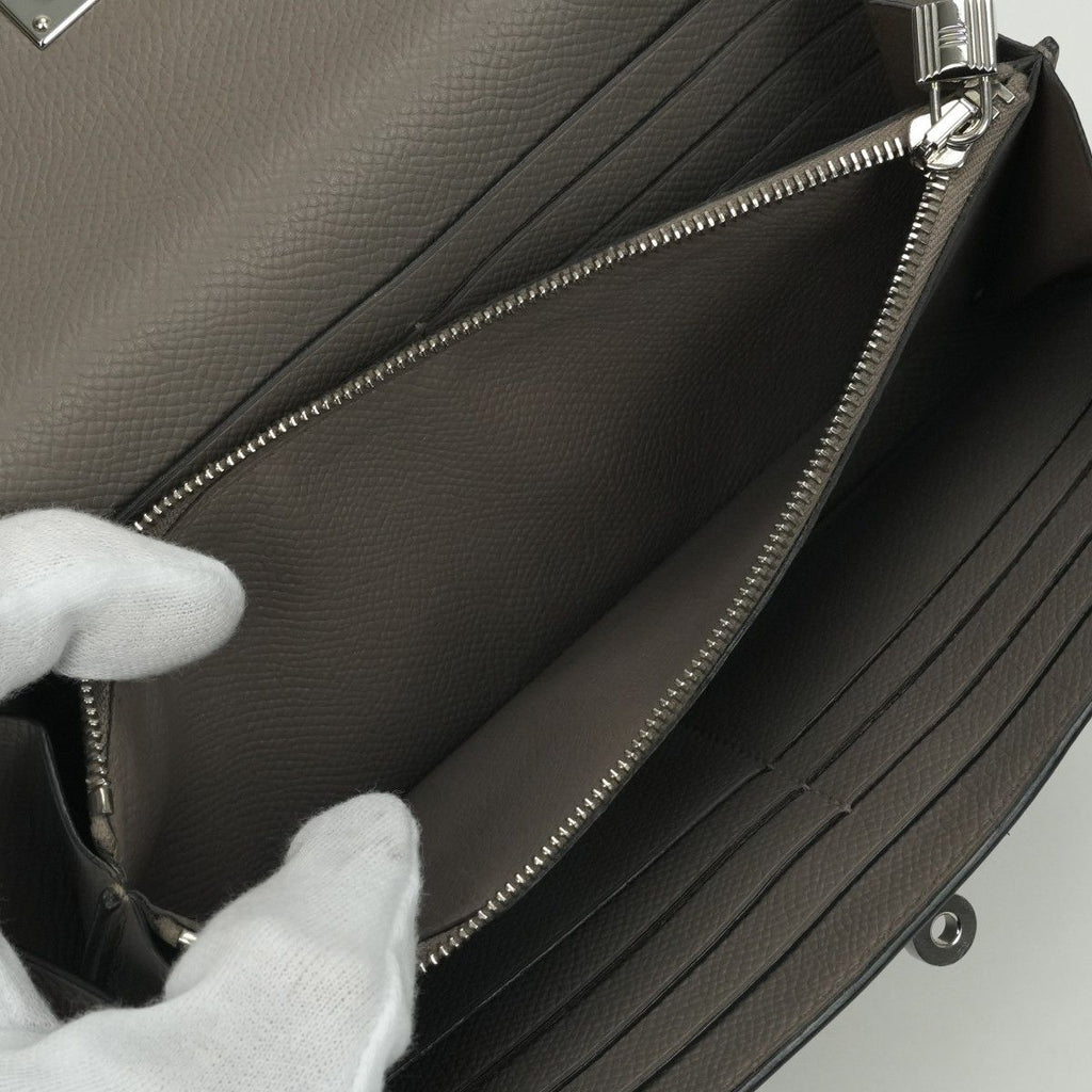 Hermes Kelly Wallet Etain Gray Silver Veau Epsom — view 8