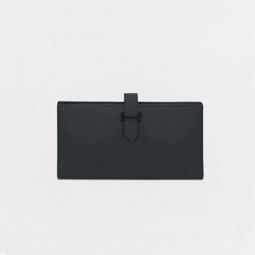Hermes Bearn Souffle Wallet Madame So Black Monochrome Epsom Veau