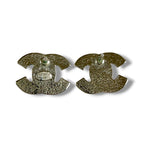 Chanel CC Logo Rhinestone Earrings Silver Vintage — view 3