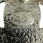 Chanel CC Logo Rhinestone Earrings Silver Vintage — view 8