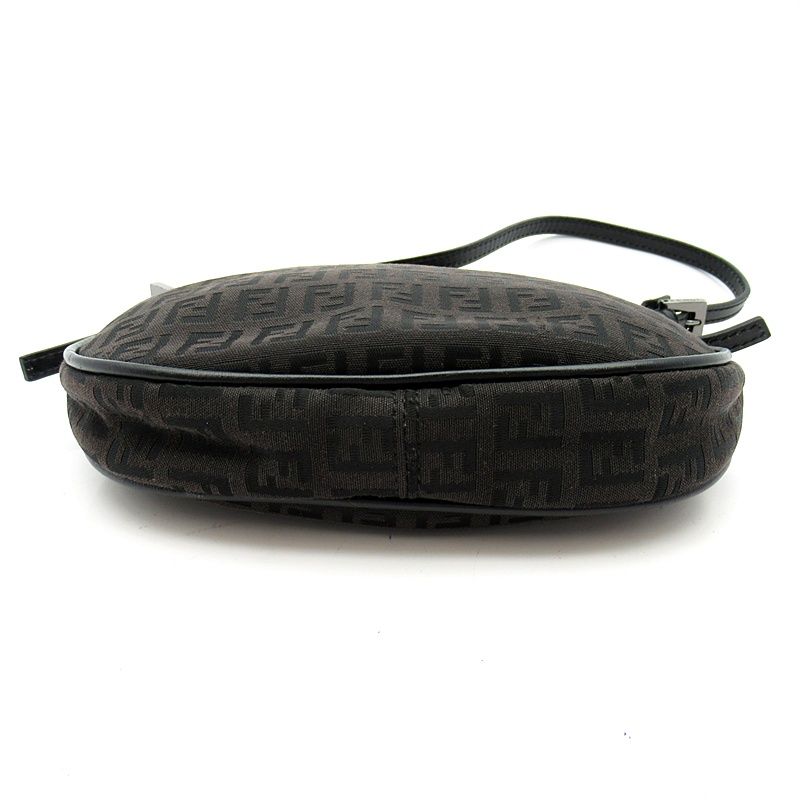 Fendi Zucchino Shoulder Bag Canvas Leather Black — view 6