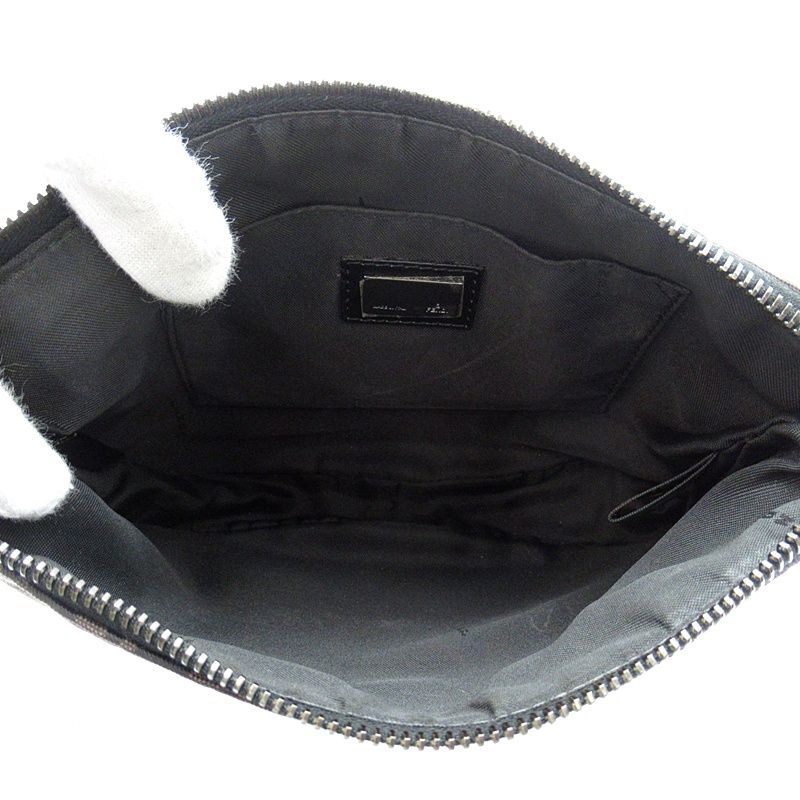 Fendi Zucchino Shoulder Bag Canvas Leather Black — view 7