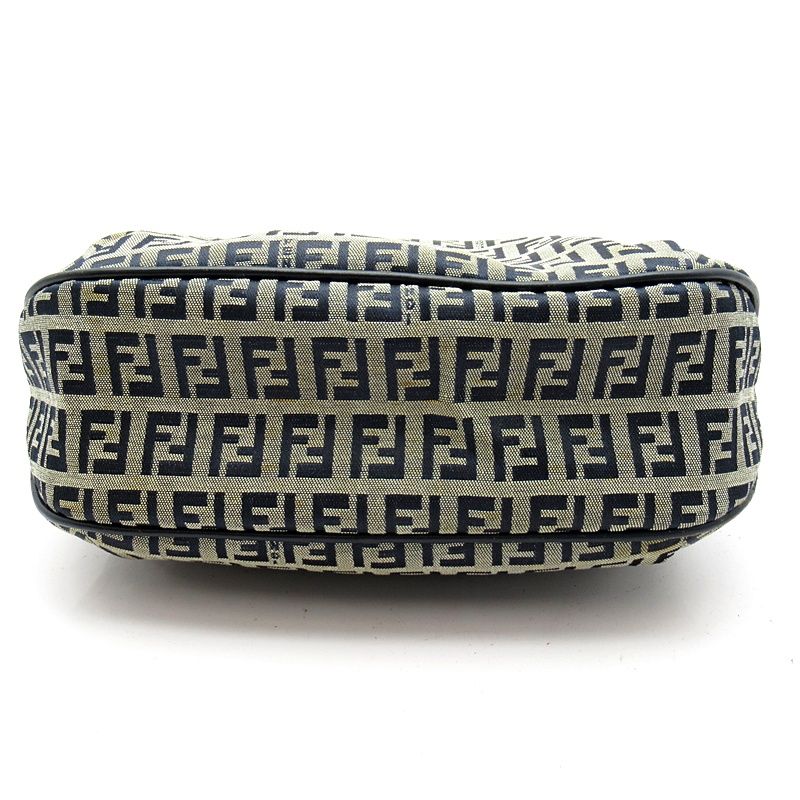 Fendi Zucchino Tote Canvas Leather Navy — view 6