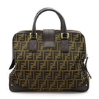 Fendi Zucca Handbag Canvas Leather Brown — view 4