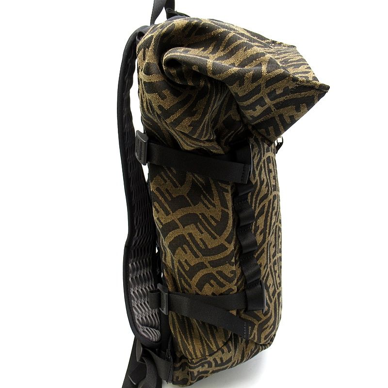 Fendi FF Vertigo Backpack Zucca Nylon Brown — view 5