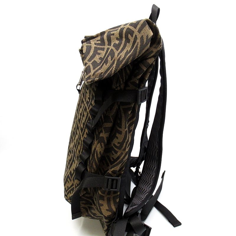 Fendi FF Vertigo Backpack Zucca Nylon Brown — view 3