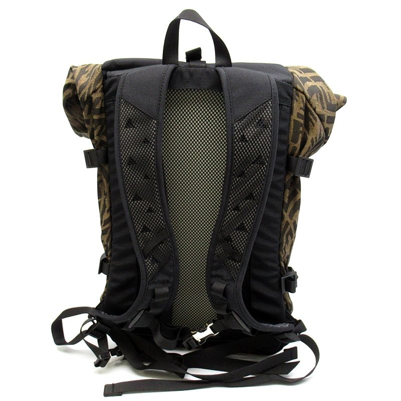 Fendi FF Vertigo Backpack Zucca Nylon Brown — view 4