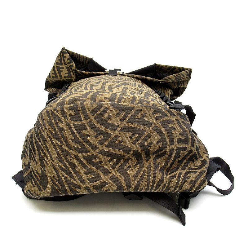 Fendi FF Vertigo Backpack Zucca Nylon Brown — view 6
