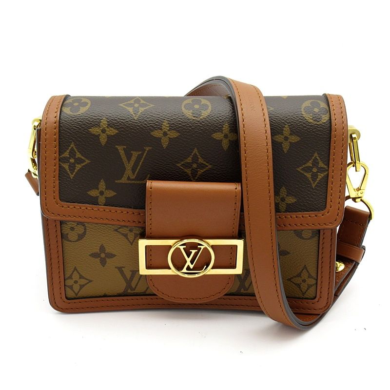 Louis Vuitton Dauphine Mini Monogram Reverse Shoulder Bag Brown