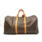 Louis Vuitton Keepall 55 Monogram Boston Bag Brown
