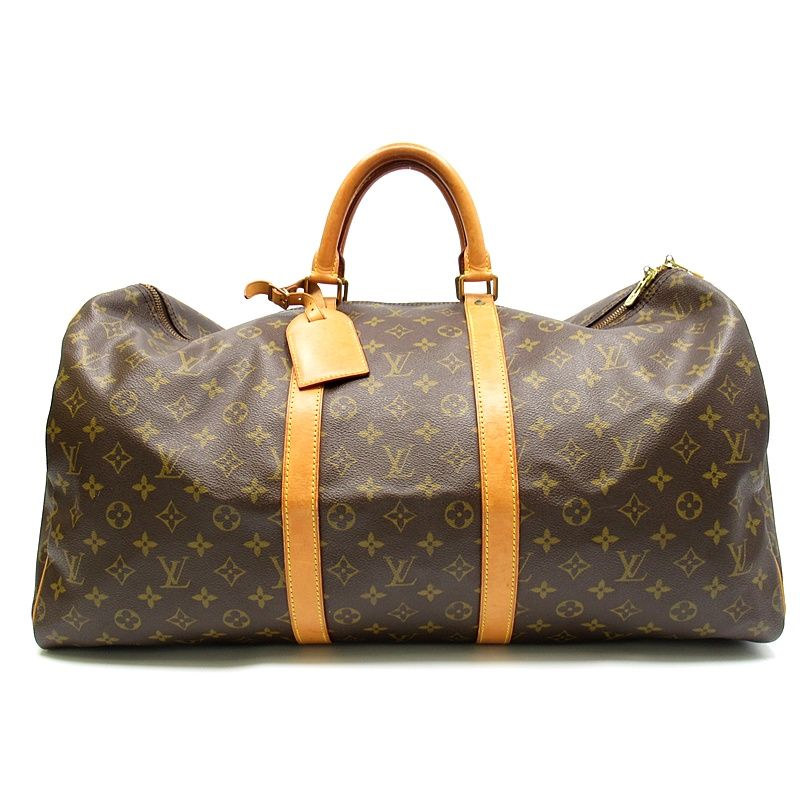 Louis Vuitton Keepall 55 Monogram Boston Bag Brown