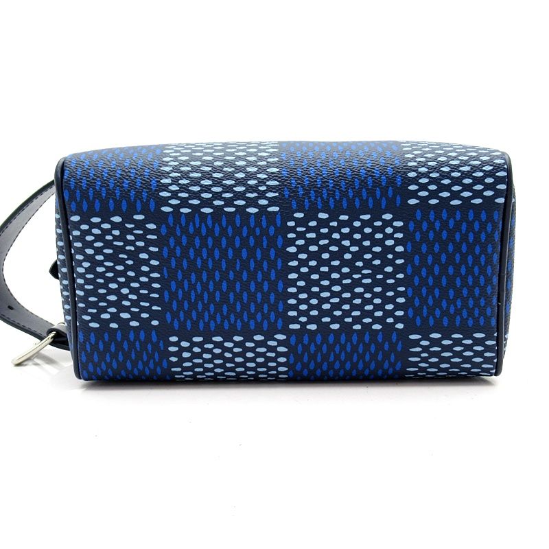 Louis Vuitton Rocca Dopp Kit Damier Heritage Canvas Handbag Blue — view 6