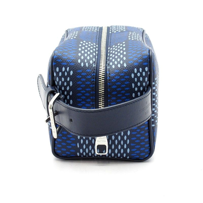 Louis Vuitton Rocca Dopp Kit Damier Heritage Canvas Handbag Blue — view 5