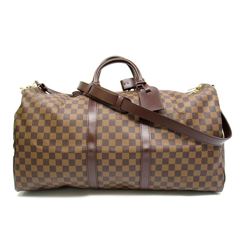 Louis Vuitton Keepall Bandouliere 55 Damier Boston Bag Brown