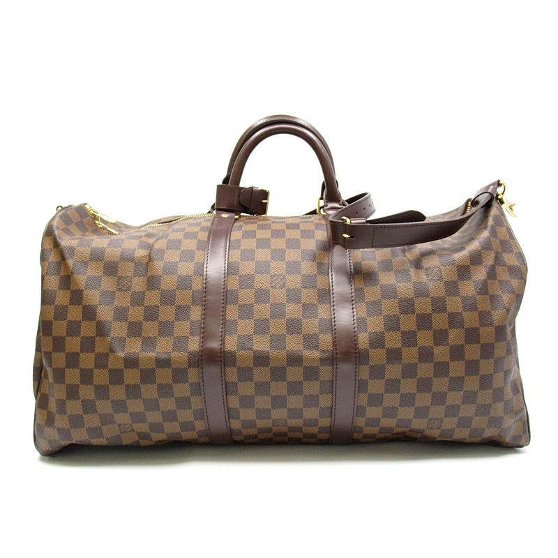 Louis Vuitton Keepall Bandouliere 55 Damier Boston Bag Brown — view 4