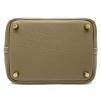 Hermes Picotin Lock PM Taurillon Clemence Handbag Etoupe — view 6