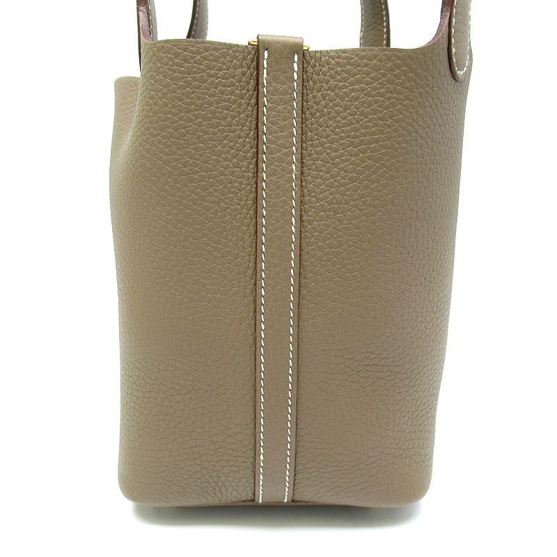Hermes Picotin Lock PM Taurillon Clemence Handbag Etoupe — view 3