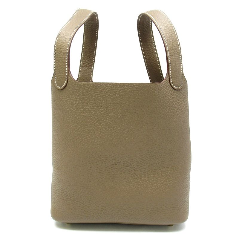 Hermes Picotin Lock PM Taurillon Clemence Handbag Etoupe — view 4
