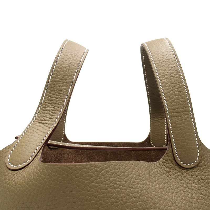 Hermes Picotin Lock PM Taurillon Clemence Handbag Etoupe — view 2