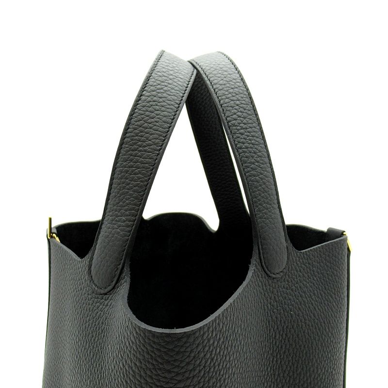 Hermes Picotin Lock MM Taurillon Clemence Handbag Noir — view 2