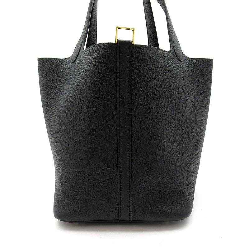 Hermes Picotin Lock MM Taurillon Clemence Handbag Noir — view 5